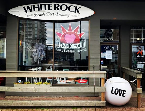 Photo: Love Ball outside the Beach Beer Company in White Rock, BC. Canada
