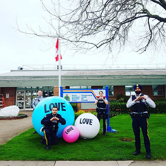 Photo: Love Balls at RCMP Offices in White Rock, BC. Canada